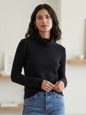 Old Navy Black Rollneck Sweater - Slim Fit Long Sleeve